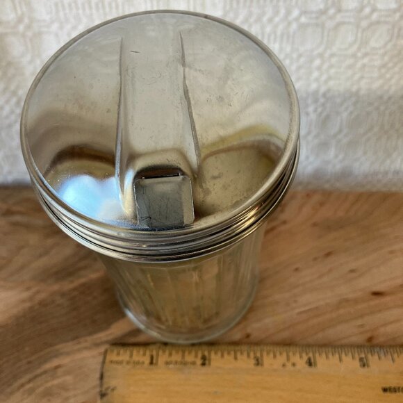 Classic American Diner-Style Ribbed Glass Sugar Dispenser - Picture 5 of 6